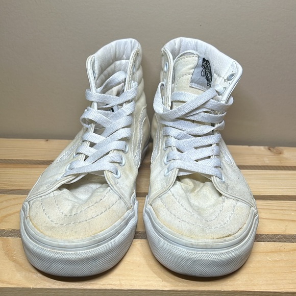 Vans Men’s size 4.5 Canvas/WHITE Hightop - Picture 4 of 5